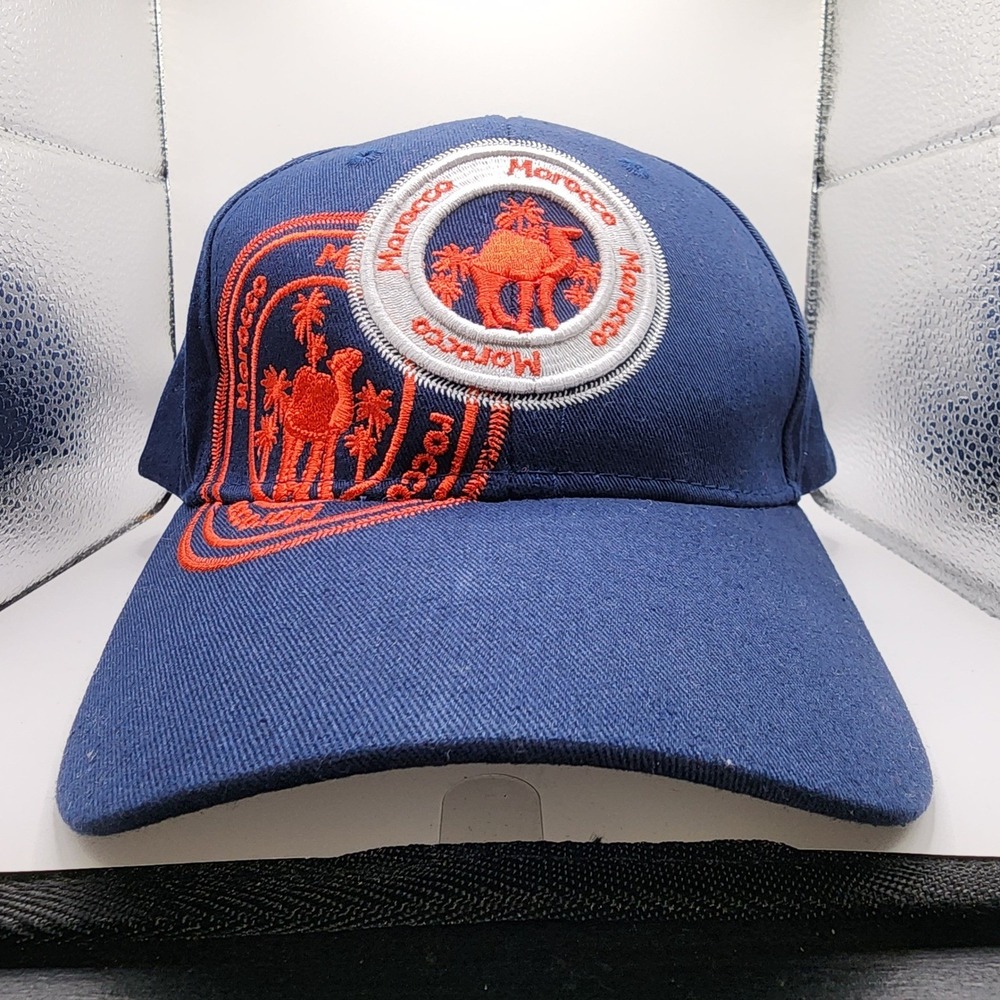 Alibaba Morocco Souvenir Baseball Cap Navy Blue Red Camel Embroidered Hat
